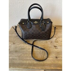 RARE Coach F36187 Mini Bennett Satchel Handbag Signature CC Canvas Crossbody Bag